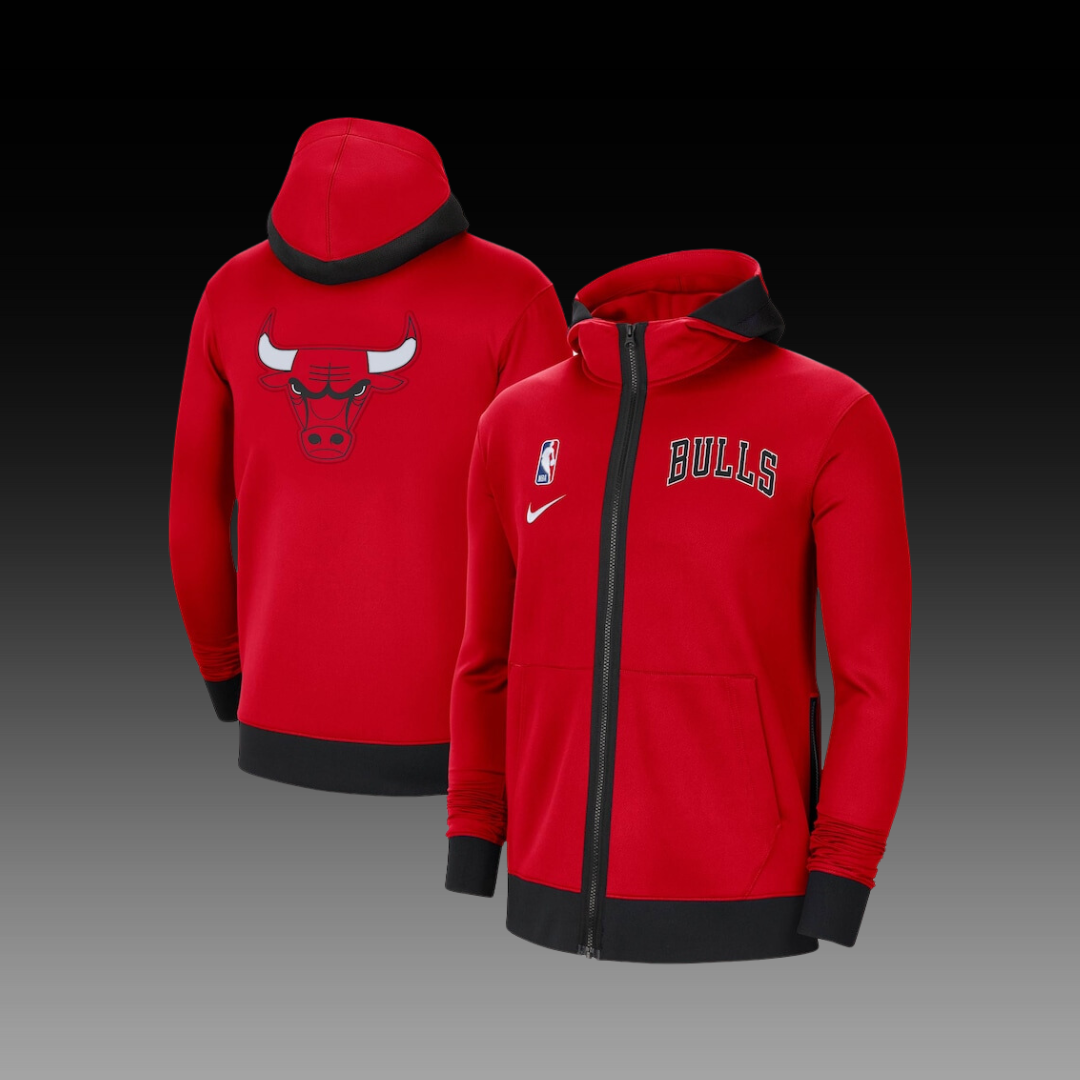 Chicago Bulls Showtime Performance Full-Zip Hoodie Jacket - Red