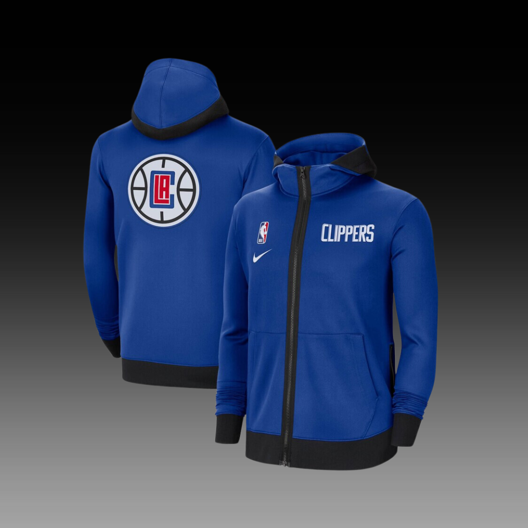 Los Angeles Clippers Showtime Performance Full-Zip Hoodie Jacket - Blue