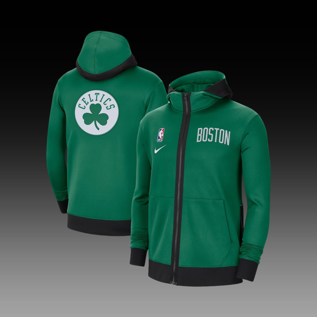 Boston Celtics Authentic Showtime Performance Full-Zip Hoodie Jacket - Green