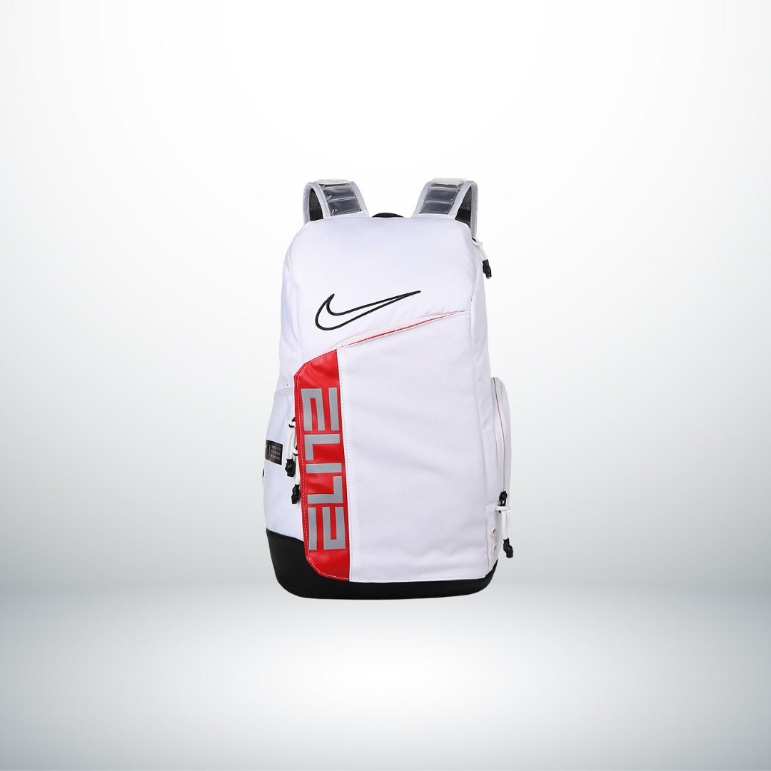 Elite Pro Basketball Backpack - White / Red